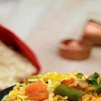 Persian Biryani Plate · Gluten free. Rice medley comprising of soy, carrots, green beans, lima beans, corn, potatoes...