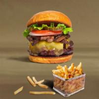 Miner'S Mushroom And Cheese Burger · American beef patty topped with mushrooms, melted cheese, lettuce, tomato, onion, and pickle...