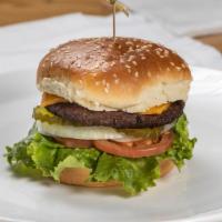 Cheeseburger · 1/3 Lb. Angus beef patty | House Sauce | Lettuce | Onions | Tomatoes | Pickles | American ch...