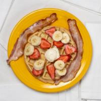 Belgian Waffle Breakfast · Our golden brown belgian waffle served plain or topped with your choice of either fresh stra...