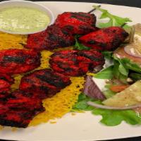 Chicken Tikka Boti · Chicken breast cubes marinated in traditional Indian spices.