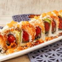 Little Tokyo Roll · Crabmeat, shrimp, avocado, cream cheese, fried, eel sauce, and spicy mayo.