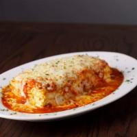 Baked Lasagna Pasta · Noodles and four cheese smothered in sauce and mozzarella. Served with marinara or meat sauc...