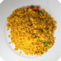 Vegan Herb Curry Fried Rice · Thai curry fried rice with mixed Thai herbs with onion, bell peppers, potatoes. <br /><br />...