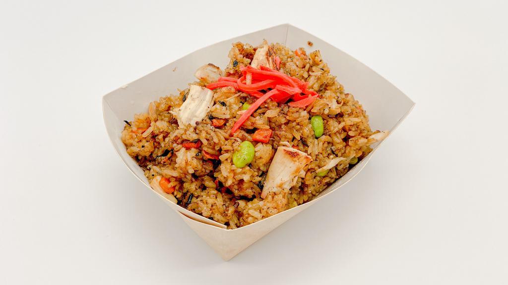 Chicken Veggie Fried Rice - Gf · Japanese style, lightly charred rice, shredded chicken, edamame, carrots, seaweed