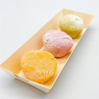 Mochi Ice Cream - Gf · 3 pieces. strawberry, green tea, mango. flavored rice dough filled with cream. gluten-free