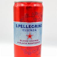 Sans Pellegrino Blood Orange & Black Raspberry Water · blood orange & black raspberry, natural sparkling mineral water. 11.15 oz can
