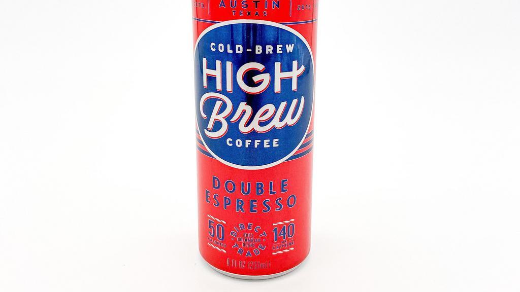 High Brew Coffee · double espresson - cold brew coffee. 8oz. can