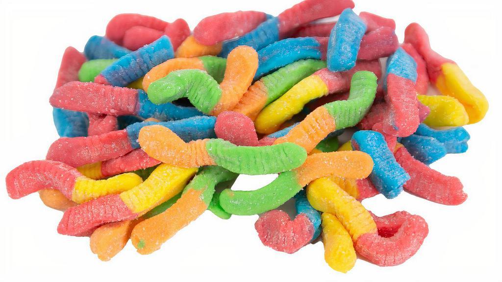 Gummy, Sour Neon Worms · Sour worm candy.