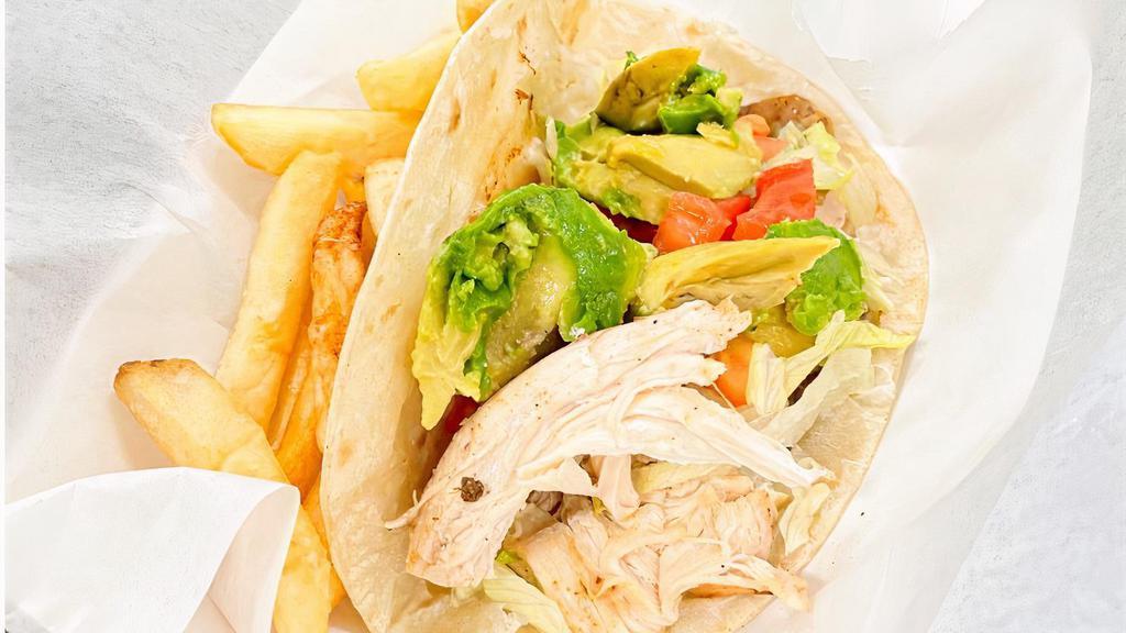 Rotisserie Chicken Taco / Taco De Pollo Rostizado · AVAILABLE EVERYDAY FROM 12 PM TO 4 PM