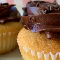 Vanilla-Chocolate Cupcake · Vanilla Rum cupcake frosted with Chocolate buttercream
