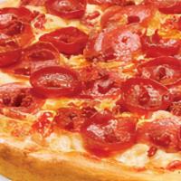 Ragin Pepperoni Pizza · Homemade pizza sauce topped with 100% real Wisconsin mozzarella cheese, pepperoni, old schoo...