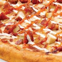 Buffalo Chicken Topper Pizza · Mild buffalo ranch sauce topped with 100% real Wisconsin mozzarella cheese, applewood smoked...