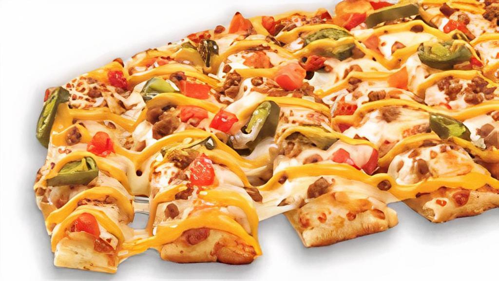 Single Nachostix Topperstix · Our delicious Original Topperstix topped with ground beef, pepper jack, fire-roasted jalapenos, diced tomatoes and nacho cheese drizzle. Made with 100% real Wisconsin mozzarella Cheese.