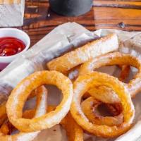 Onion Rings · Beer Battered Onions Rings, deep fried to a perfect crisp!