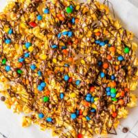 M&M Chocolate Popcorn · Sweet and crunchy and drizzled over our caramel popcorn. 5 cups