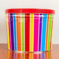 Everyday Stripes 2 Gallon Popcorn Tin · Choose all 3 fresh-popped flavors.