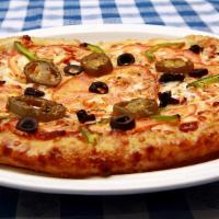 The Supreme Pizza · Pizza sauce topped with pepperoni, Italian sausage, fresh mushrooms, fresh green peppers, fr...