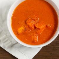Paneer Butter Masala · Fresh paneer cubes mixed in a slightly sweet creamy gravy with butter and cashews.