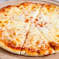 Cheese Pizza · Made in house dough, only available in one large size (Feed 2-3 people).