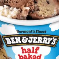 Half Baked® · Chocolate & Vanilla Ice Creams mixed with Gobs of Chocolate Chip Cookie Dough & Fudge Brownies