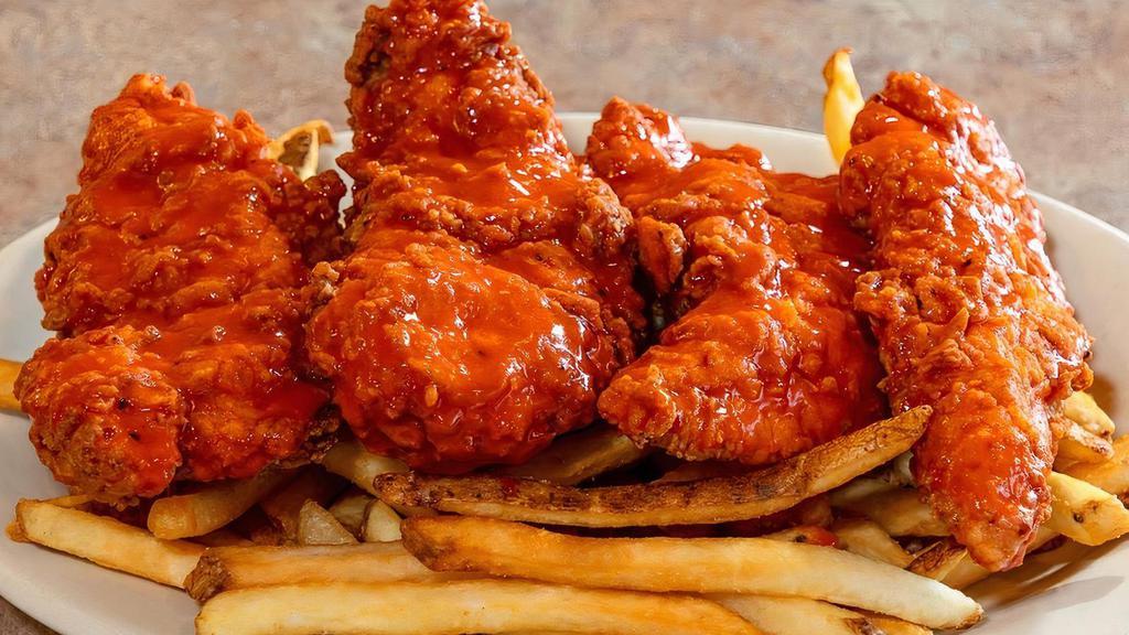 Buffalo Style Tenders - 4 Pc · Chris P. Tenders tossed in one of our 3 awesome Wing Sauces.  Traditional, Thai Sweet Chili, Mango Habanero.