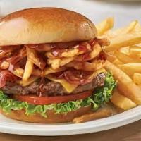 Sweet Bbq Burger · double meat , bacon, grill onions, BBq sauce, white and cheddar American cheese