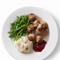 Swedish Meatball Plate · Traditional 8 pc. Swedish Meatball Meal served with Mashed Potatoes and Lingonberry Jam