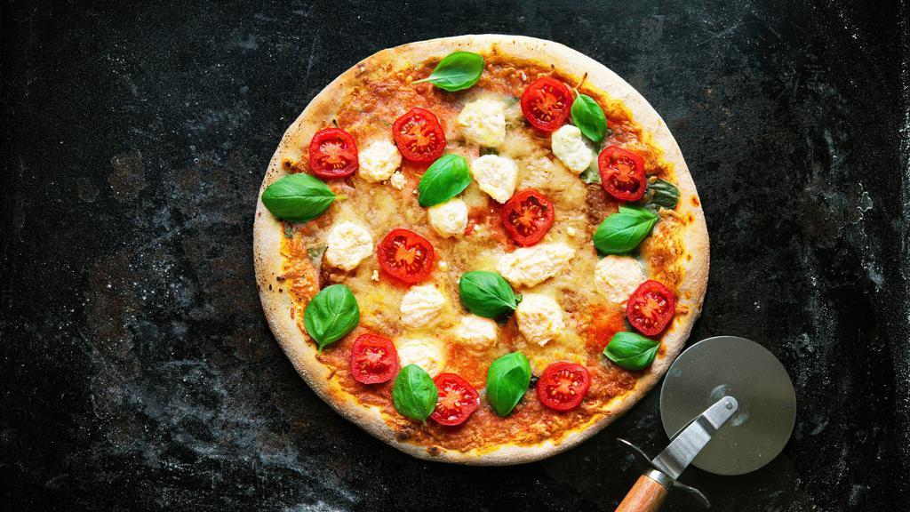 Posh White Pizza (Giant) · Special white sauce with ricotta, mozzarella, fresh tomatoes, oregano and basil.