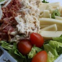 Chicken Salad · Chicken Salad & Provolone Cheese, w/ Grape Tomatoes, Hard-Boiled Egg, Onion and Bacon Bits o...