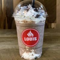 Cookie Lover Frappe · Oreo & Vanilla Frappe with whipped cream on top.