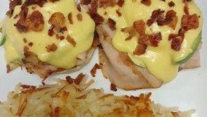 Classic Bendicts · Two poached eggs and canadian bacon on a toasted English muffin with hollandaise sauce.