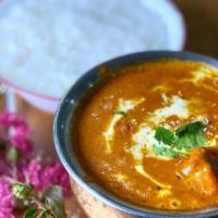 Chicken Tikka Masala · Chicken with onion, tomato, and cashew simmered with creamy gravy