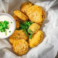 Fried Pickles · Battered and deep fried.