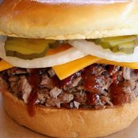 Brisket & Cheese Classic Sandwich · Includes a choice of chopped or sliced delicious slow-smoked brisket, cheddar cheese on a Br...