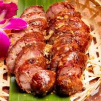 Lao Sausage · Lao style sausage pork with various herbs and spices.