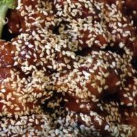 Sesame Chicken · Fried breaded white meat chicken with  sweet sauce with some sesame seed ,and serve with ste...