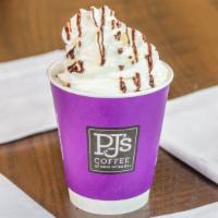 Hot Mocha · Café au lait sweetened with Ghirardelli® cocoa and topped with a whipped cream spiral.