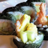 Rock N Roll · Shrimp tempura, avocado, masago, cucumber with mayo.

Consuming raw or undercooked meats, po...
