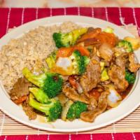 Broccoli Beef · Stir-fried with broccoi, onions, and carrots.