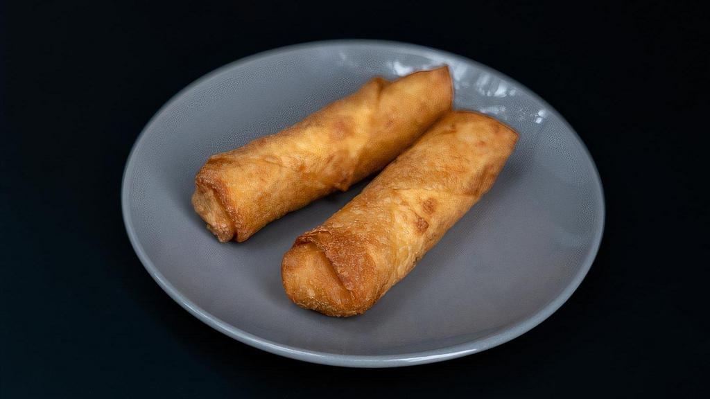 Egg Roll (2 Piece) · Two large savory egg rolls with shredded cabbage, ground pork, and spices then fried to perfection. Served with a Sweet Chili Sauce.