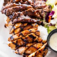 Teriyaki Combination Plate · Your choice of any two teriyaki proteins, grilled to perfection. Served with teriyaki sauce,...