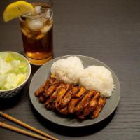 Teriyaki Chicken Plate · Over a half pound of marinated chicken, grilled to perfection. Covered in fresh teriyaki sau...