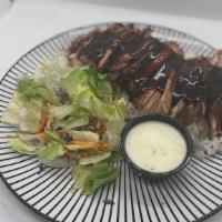 Teriyaki Chicken Breast Plate · Over a half pound of marinated chicken breast, grilled to perfection. Covered in fresh teriy...