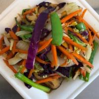 Side Stir-Fry Veggies · Over two cups of fresh vegetables sautéed in our house made stir-fry sauce.