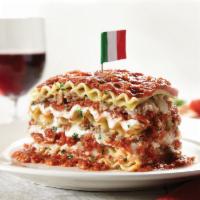 Our Incredible 15-Layer Lasagna · Meat sauce, italian pork sausage, ground beef, romano, ricotta, and mozzarella cheeses.  Com...