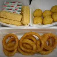 Sides · Okra, Onion Ring, Hush Puppies, Cheese Sticks and Egg Roll