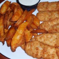 Chicken Box (5 Pc.) · Five chicken fingers and 10 oz fries. Served with homemade ranch.