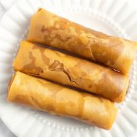 Egg Rolls · Two pieces. Chicken rolled in rice paper and fried. Served with fish sauce.