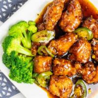 General Tso'S Chicken · Spicy. White meat chicken fried crisp with steam broccoli with thai general tso sauce.